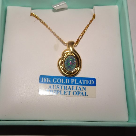 Toscow 18K G.P. Australian Triplett Opal Necklace - Picture 3 of 5